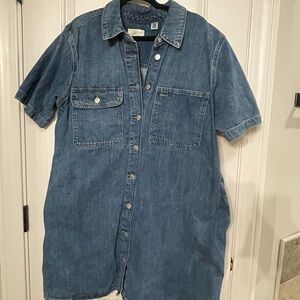 Universal Thread Blue Denim Button-Down Shirt dress